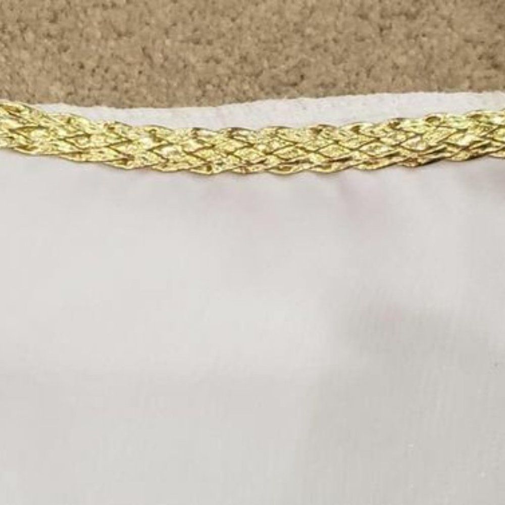Girls SZ 2 White TOP w/ Gold Braided Neckline Sleeveless / NEW - Picture 10 of 10
